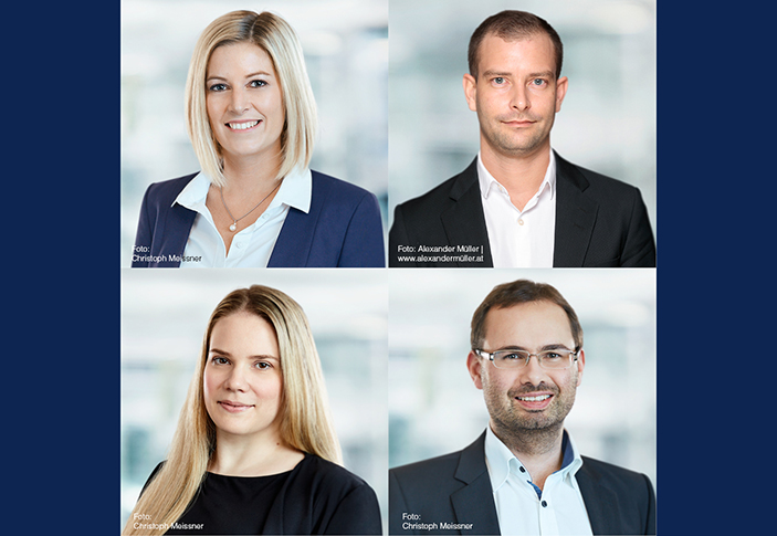 Kerstin Kappler-Bonstingl, Christian Kohn, Bianca Laurer und Martin Stangl-Askari sind neue Directors bei der TPA Steuerberatung