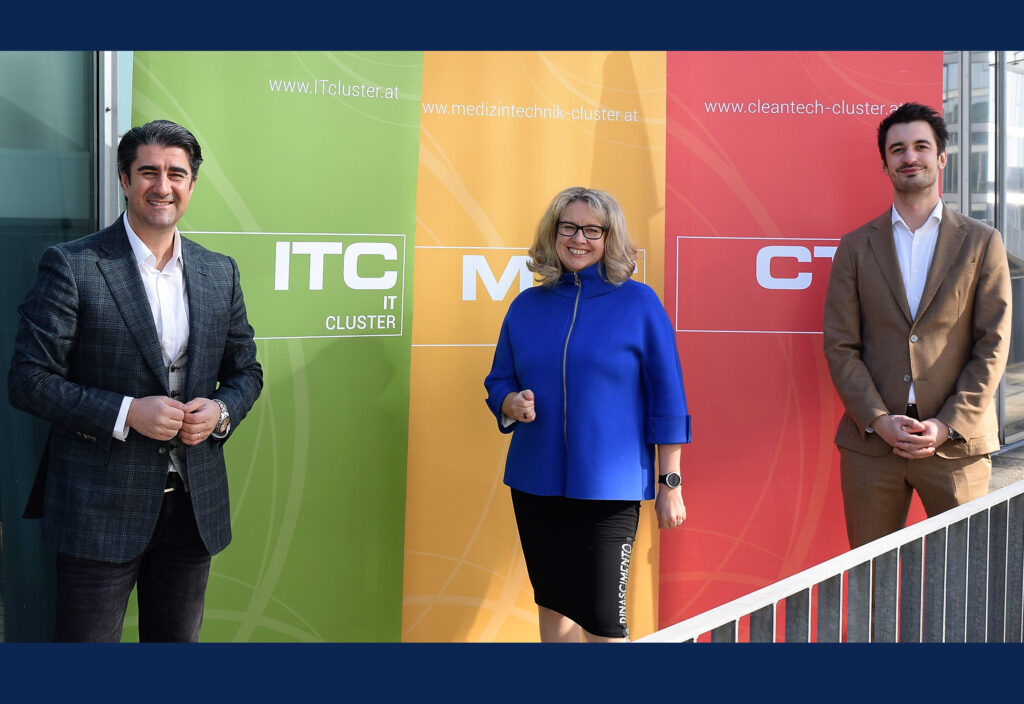 Frauke Wurmböck, Dorian Wessely und Frederic Farhad Hadjari neue Leiter von Branchenclustern in Oberösterreich