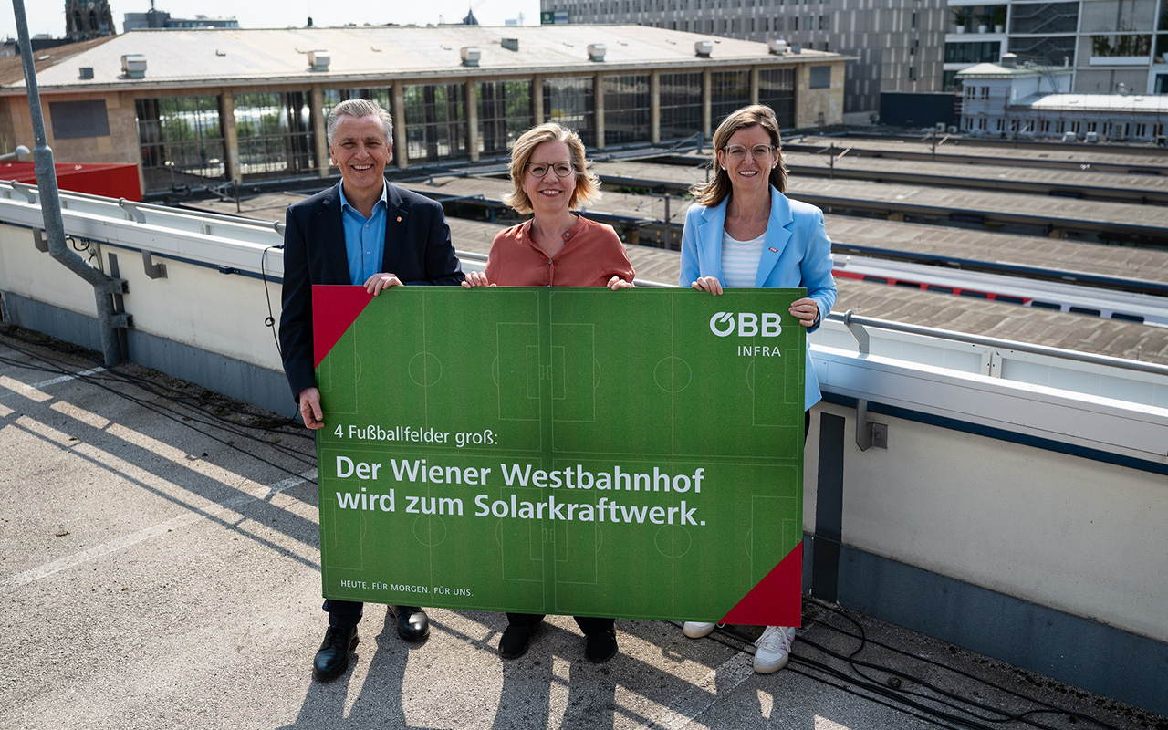 Grünstrom-Projekt der ÖBB: Größte innerstädtische Photovoltaikanlage in Wien