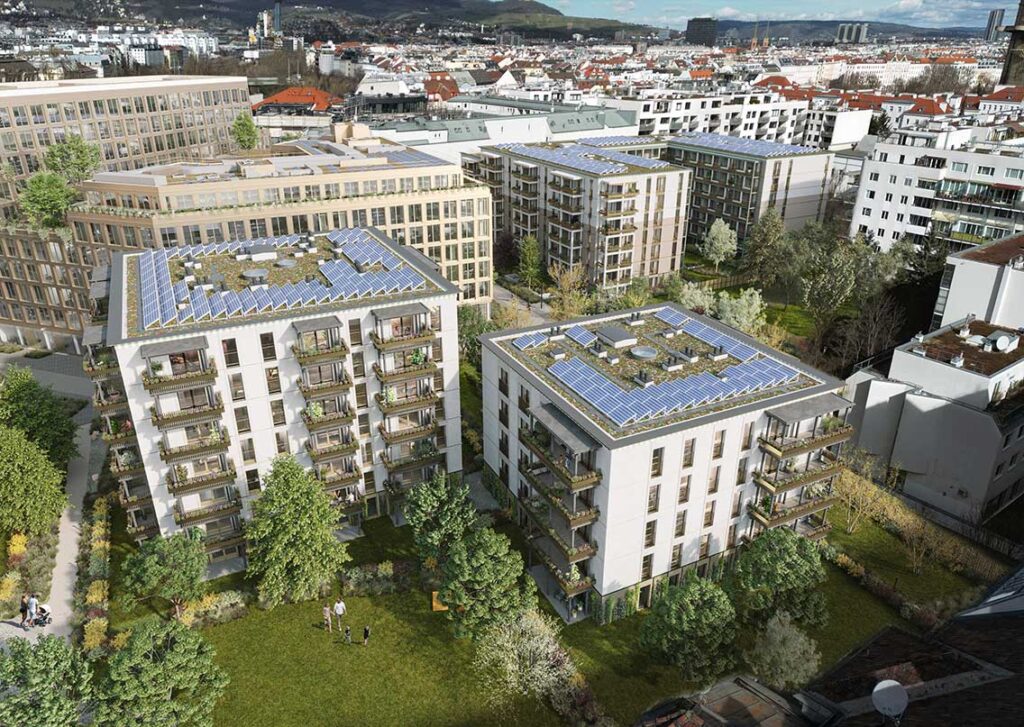 Eingebettet zwischen Donaukanal, dem grünen Augarten und dem ersten Wiener Gemeindebezirk entsteht ein modernes Wohnquartier, das Natur, Urbanität und hohe Wohnqualität vereint. Die Umgebung bietet ein vielfältiges Angebot an Kultur, Kulinarik und Erholung – Stephansdom, Innenstadt und Servitenviertel sind bequem zu Fuß erreichbar. Mit der U4-Station Roßauer Lände und weiteren Verkehrsknotenpunkten in kurzer Distanz ist das LeopoldQuartier hervorragend angebunden.