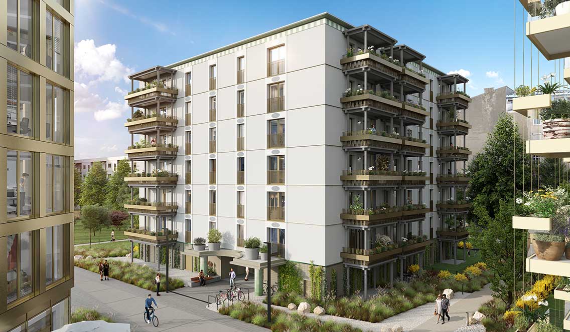 Eingebettet zwischen Donaukanal, dem grünen Augarten und dem ersten Wiener Gemeindebezirk entsteht ein modernes Wohnquartier, das Natur, Urbanität und hohe Wohnqualität vereint. Die Umgebung bietet ein vielfältiges Angebot an Kultur, Kulinarik und Erholung – Stephansdom, Innenstadt und Servitenviertel sind bequem zu Fuß erreichbar. Mit der U4-Station Roßauer Lände und weiteren Verkehrsknotenpunkten in kurzer Distanz ist das LeopoldQuartier hervorragend angebunden.