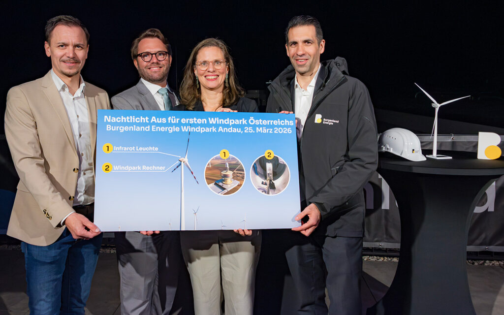 BNK-Technologie beendet Dauerblinken von Windrädern in der Nacht
