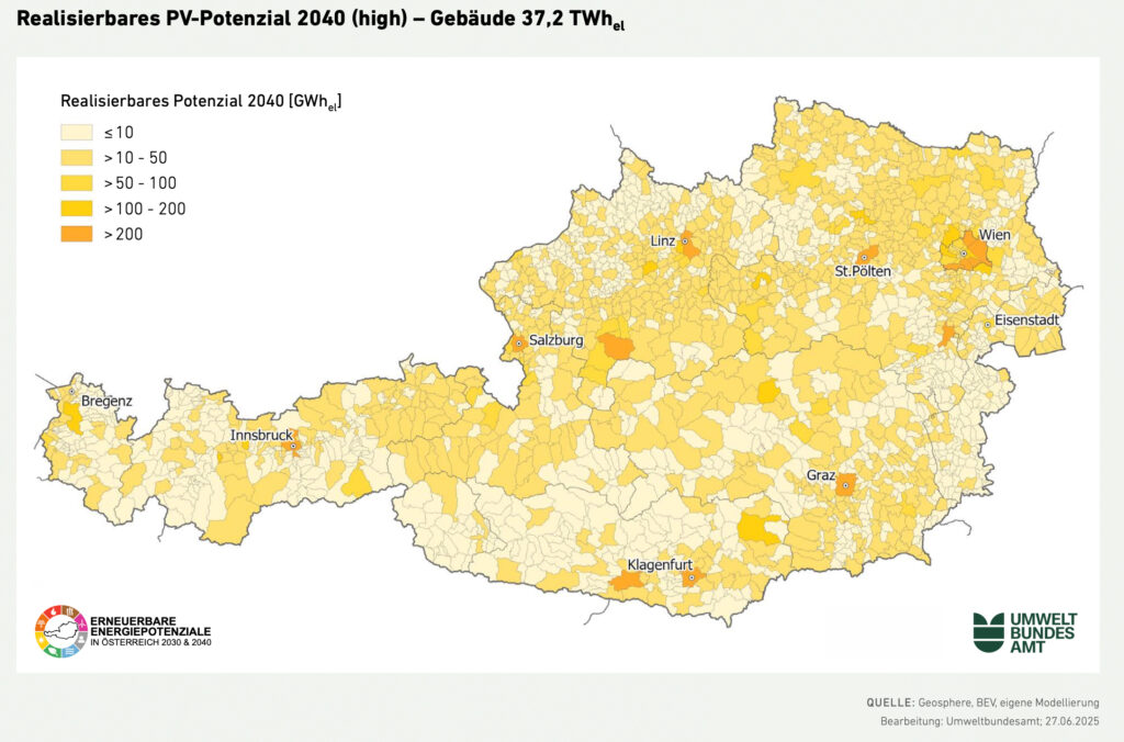Realisierbare Ausbaupotenziale erneuerbarer Energien in Österreich
